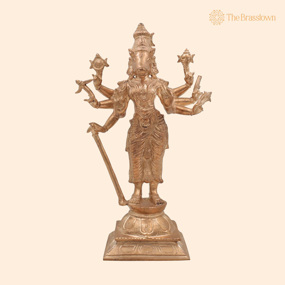Handcrafted Bronze Varahi Devi Idol – Panchaloha Varahi Amman Statue, South Indian Temple &amp; Home Décor 11 Inch 1
