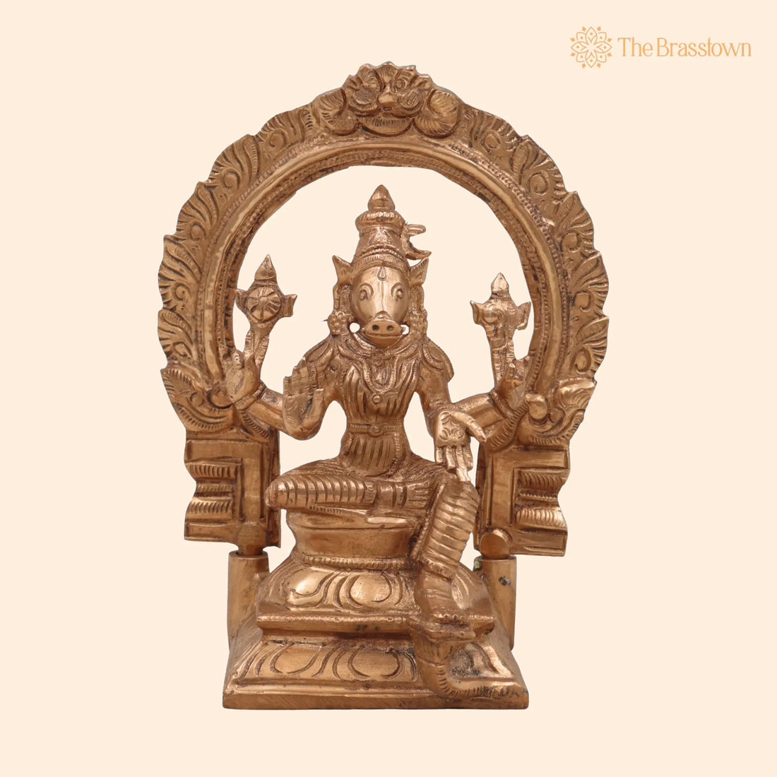 Handcrafted Bronze Panchaloha Varahi Amman Devi Idol for Puja, Home Mandir &amp; Décor 6 Inch 1