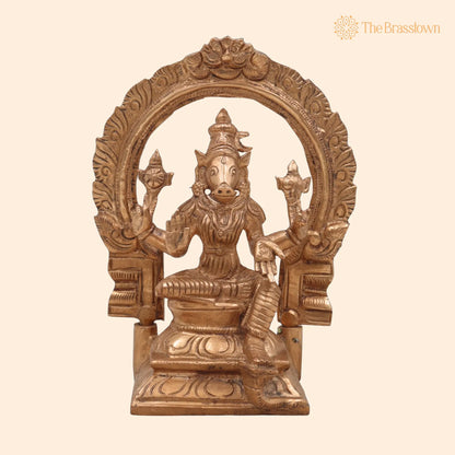 Handcrafted Bronze Panchaloha Varahi Amman Devi Idol for Puja, Home Mandir &amp; Décor 6 Inch 1