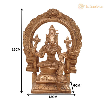 Handcrafted Bronze Panchaloha Varahi Amman Devi Idol for Puja, Home Mandir &amp; Décor 6 Inch 5