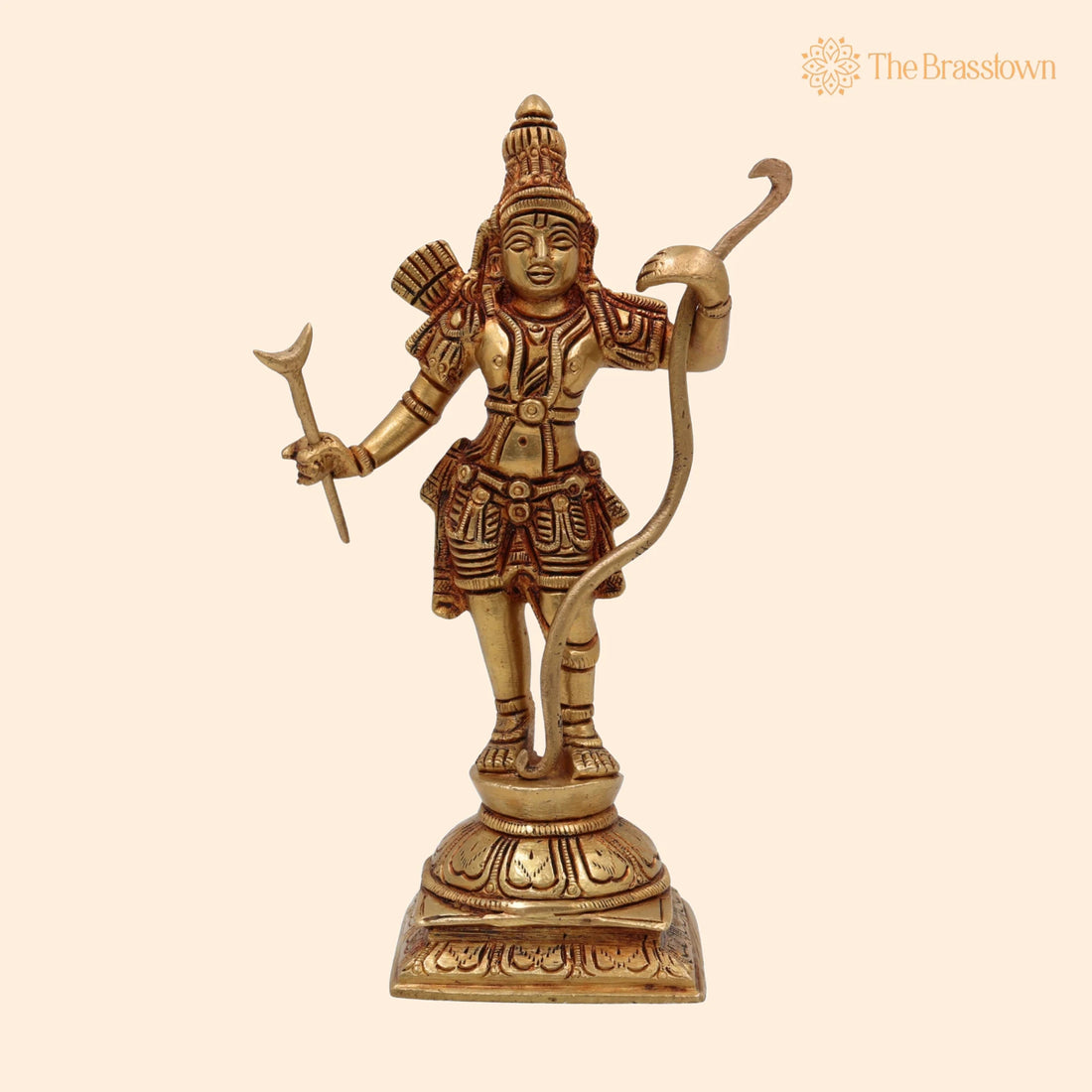 Brass Sri Ram Idol – Handcrafted Shri Ram Murti, Lord Rama Statue, Ramachandra Figurine for Pooja Room, Home, Temple &amp; Office Décor 7.5 Inch 1