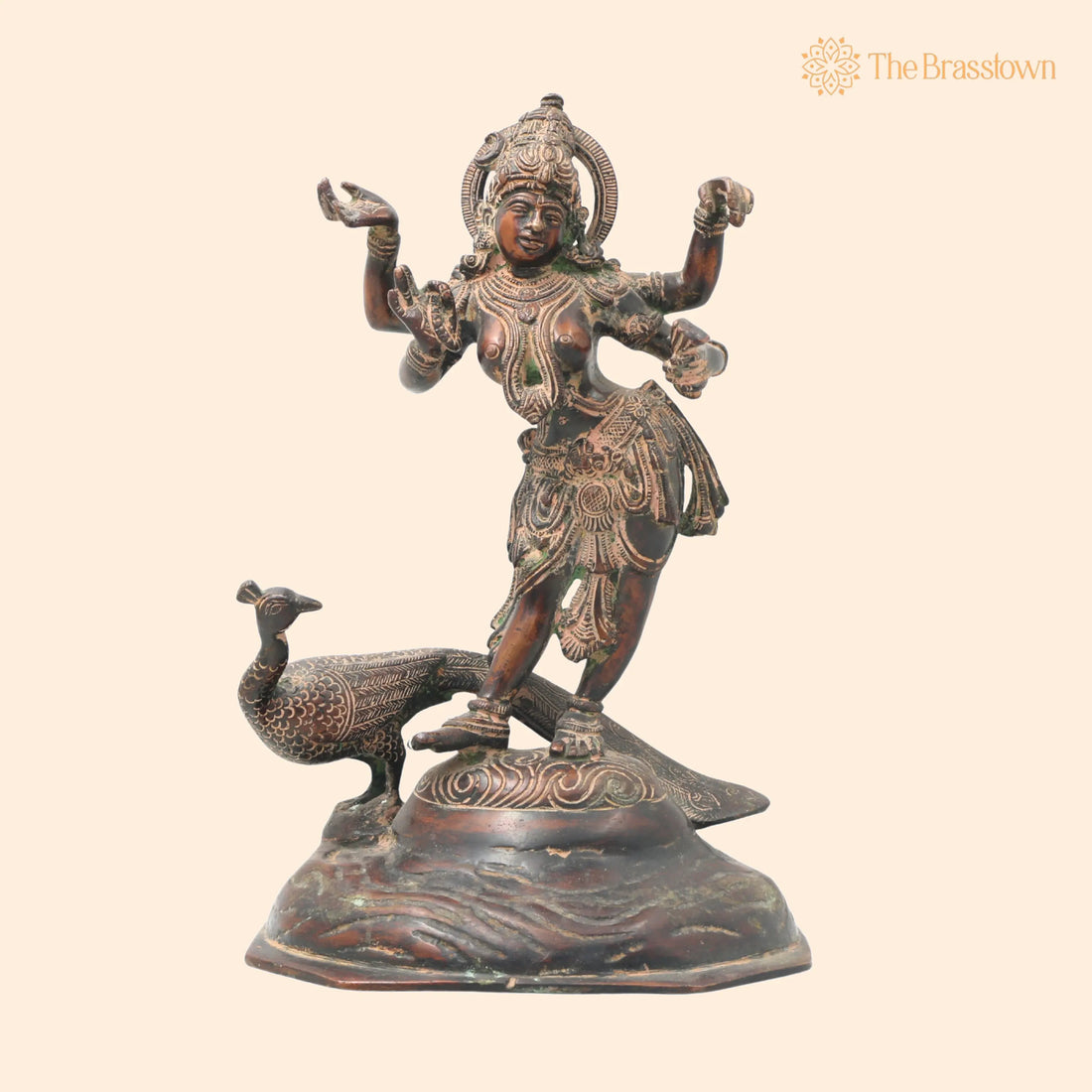 Brass Goddess Saraswati Idol – Handcrafted Sarasvati Murti, Saraswathi Vigraha For Puja And Home Décor 12 Inch 1