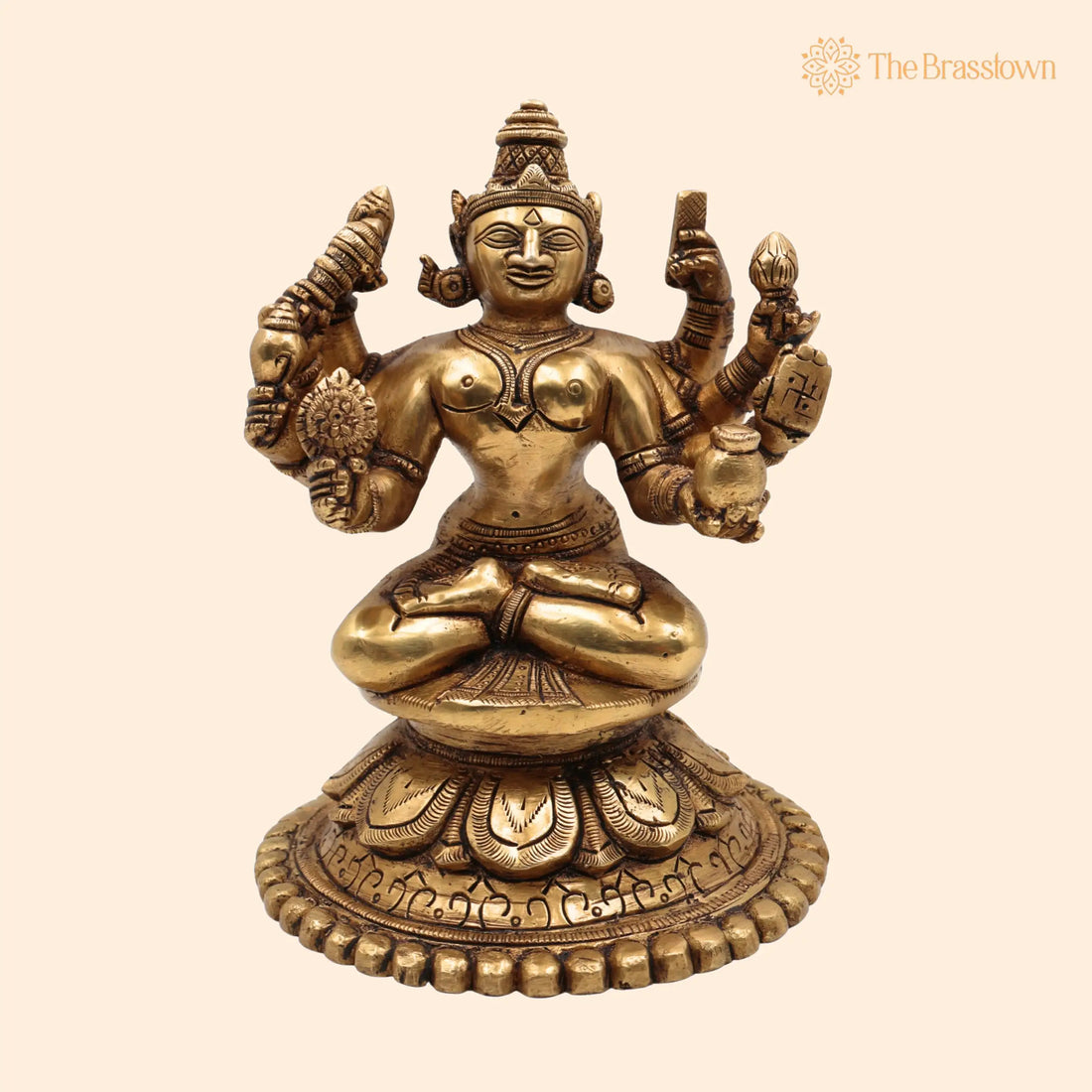 Brass Ardhanarishvara Idol with High Hands – Ardhanari Shiva Parvati Murti, Handcrafted Ardhanarishwara Statue for Pooja 7.5 Inch 1