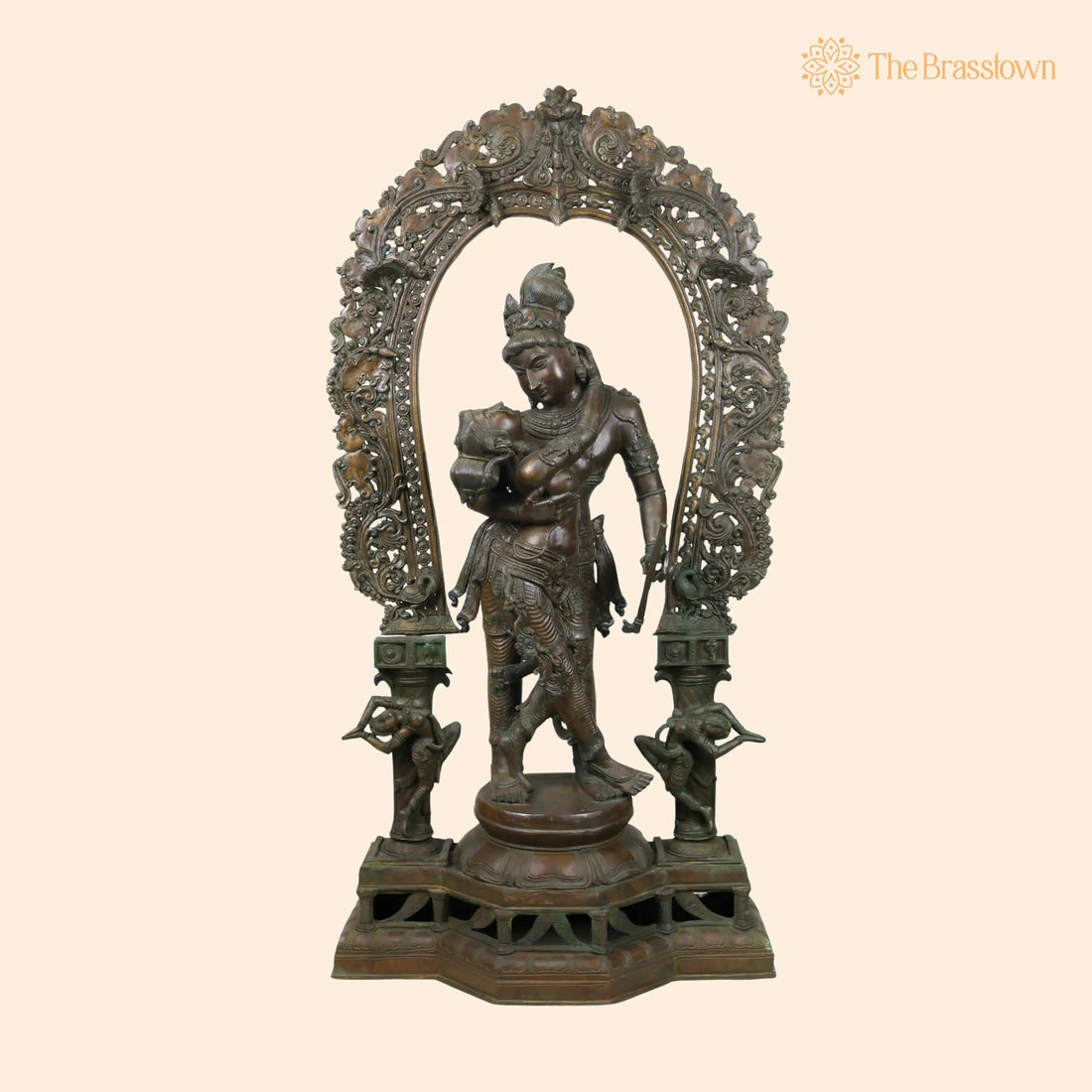 Panchaloha Bronze Radha Krishna Idol Radha Govind – Handcrafted Radha Madhav, Radha Shyam, Radha Kunj Bihari, Radha Damodar 38.5 Inch 1
