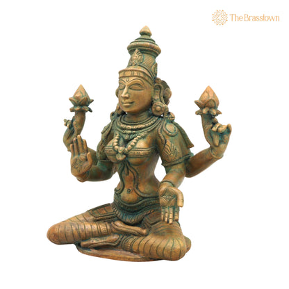 Handmade Panchaloha Bronze Mahalakshmi Idol – Temple &amp; Home Décor 7 Inch 3