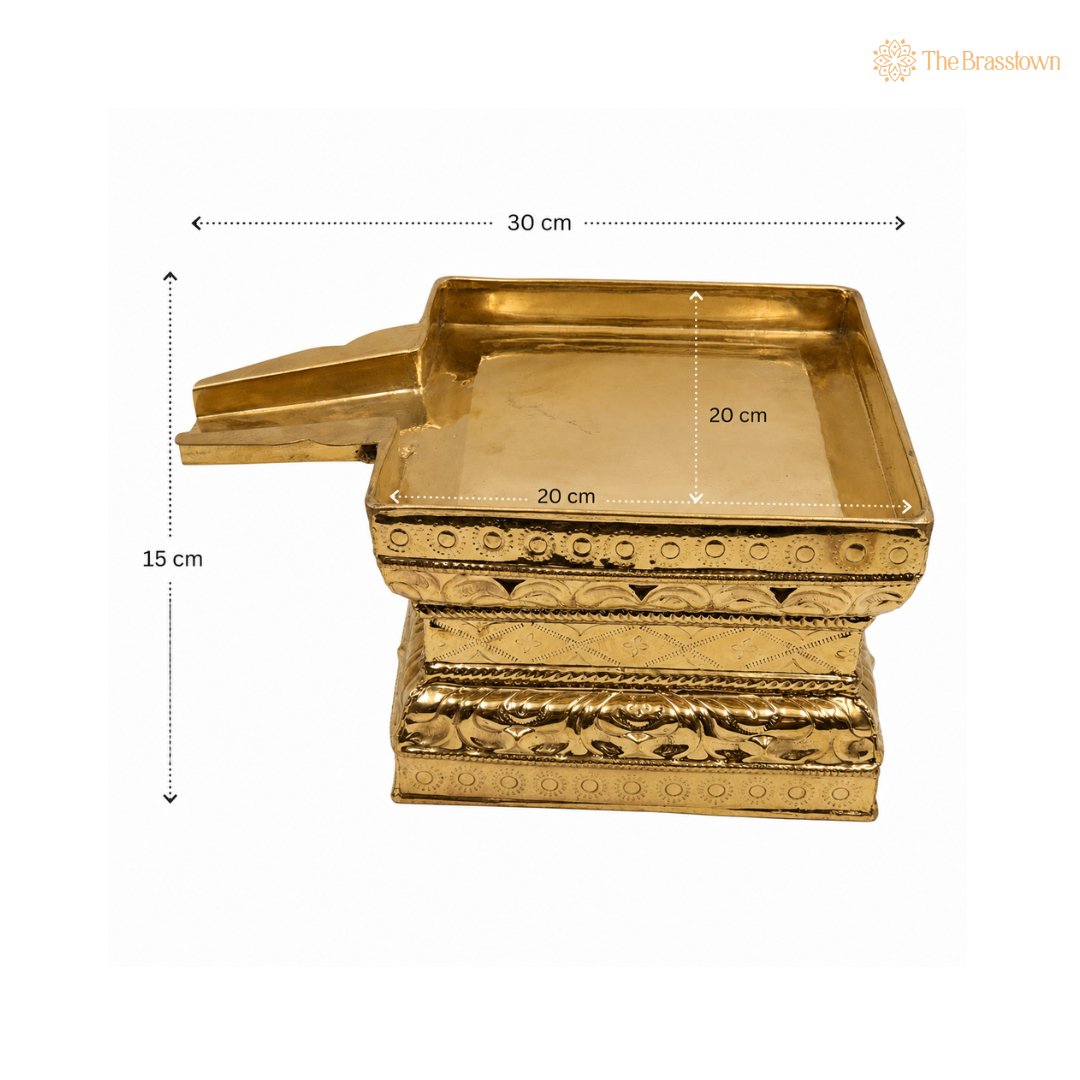 Handcrafted Brass Abhisheka Patra –  Traditional Abhishek Kalash Param for Pooja, Temple &amp; Home Mandir 6 Inch