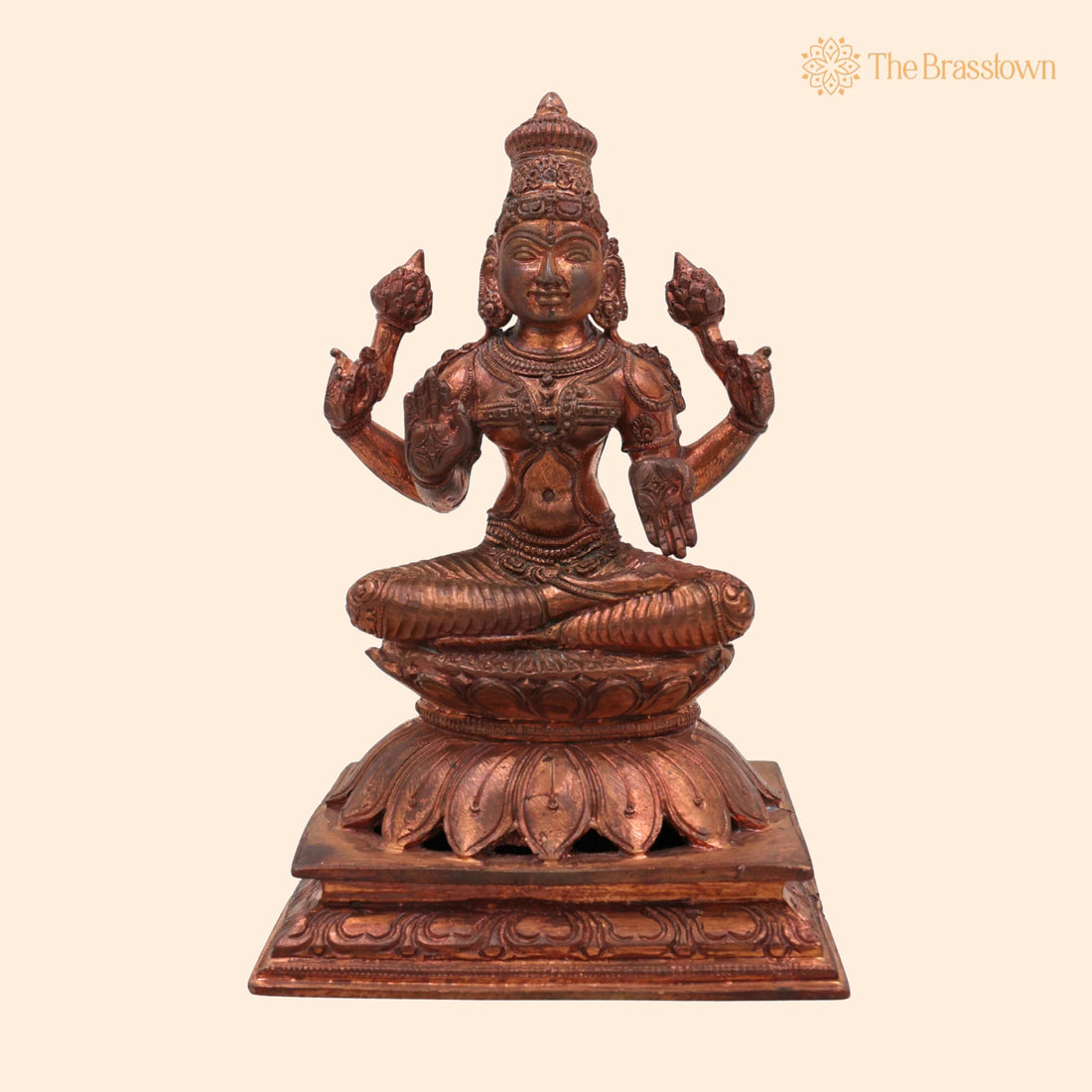 Handcrafted Bronze Mahalakshmi Idol – Panchaloha Lakshmi Murti, Kamala Devi, Lakshmi for Puja, Home Mandir &amp; Décor 5 Inch 1