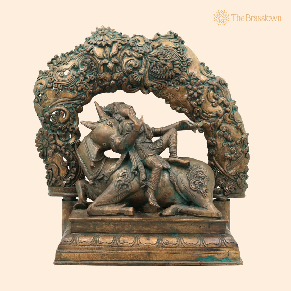 Bronze Krishna Sitting on Cow Idol – Handmade Gopal Ji Statue for Pooja, Temple, Office, Home Décor, Panchaloha Sculpture 13 Inch 1