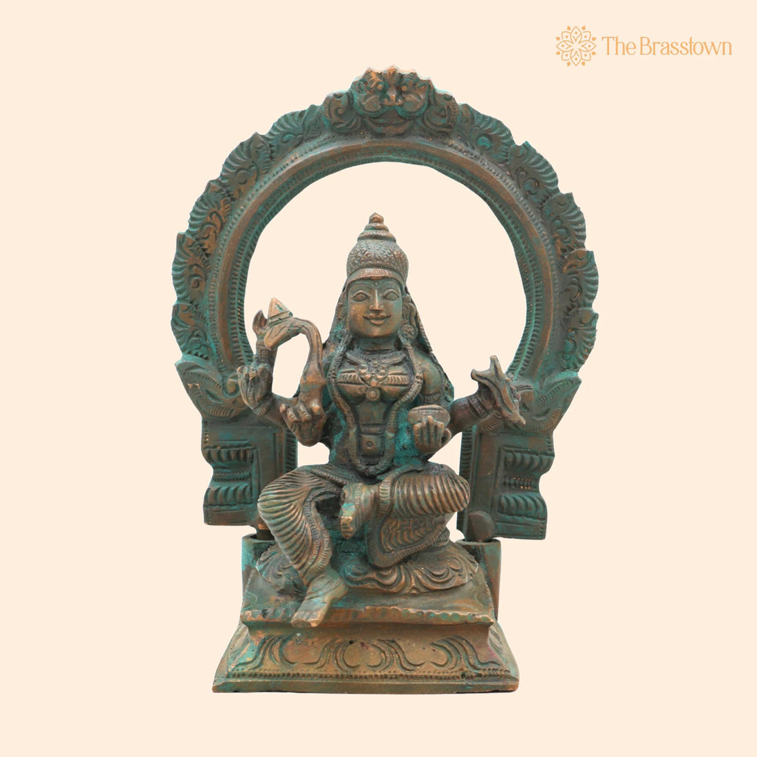 Handcrafted Bronze Mariamman Idol with Prabhavali – Authentic Panchaloha Goddess Sculpture, Samayapuram Mariamman, Maha Mariamman 6.5 Inch 1