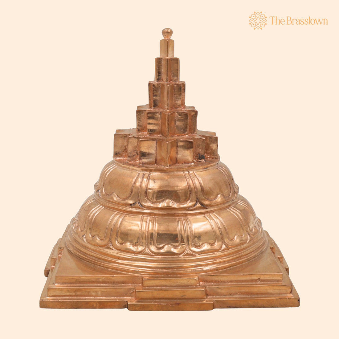 Handcrafted Panchaloha Sree Yantra Idol – Shri Chakra, Sri Meru, Shri Yantra Sacred Geometry Bronze Statue for Home 7 Inch 1