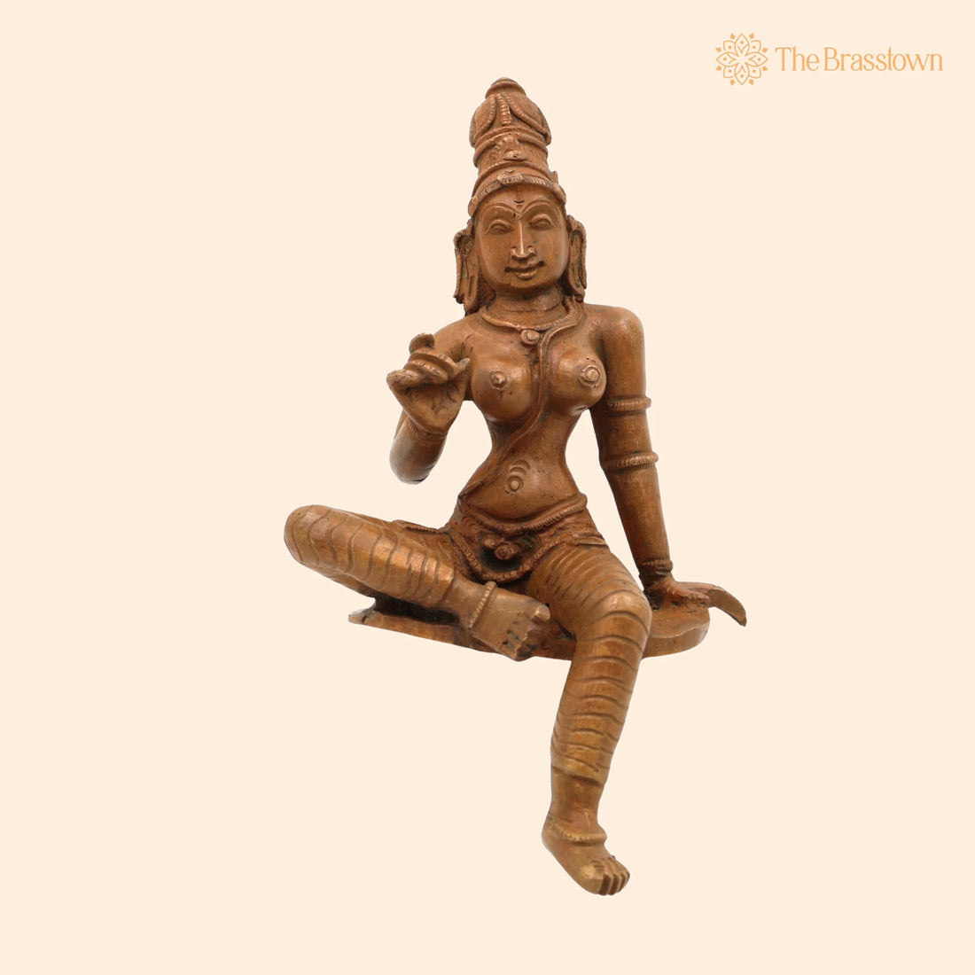Handcrafted Panchaloha Bronze Parvati Idol – Gauri, Uma, Durga, Shailaputri Devi Murti for Pooja, Temple &amp; Home Décor 7.5 Inch 1