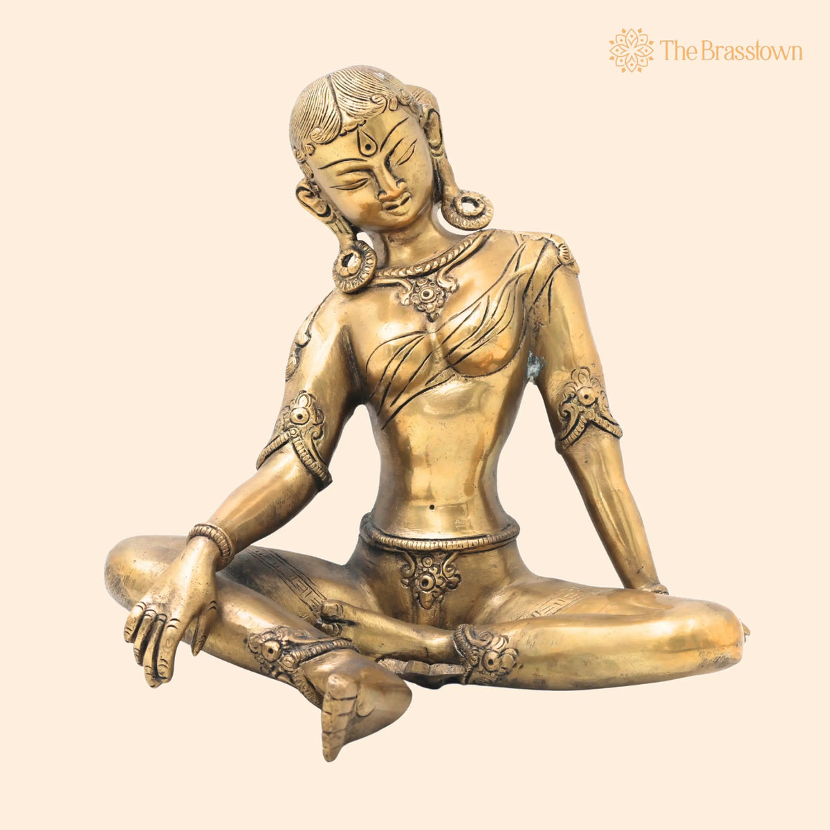 Brass Parvati Face Idol – Handcrafted Décor &amp; Spiritual Gifts 9 Inch 1