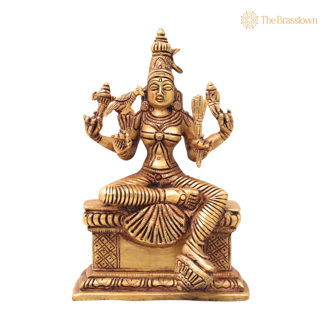 Brass Rajarajeshwari – Handcrafted Tripura Sundari, Lalita Devi, Kamakshi, Shodashi, Kameshwari Idol for Home Décor &amp; Gifting 8 Inch 2