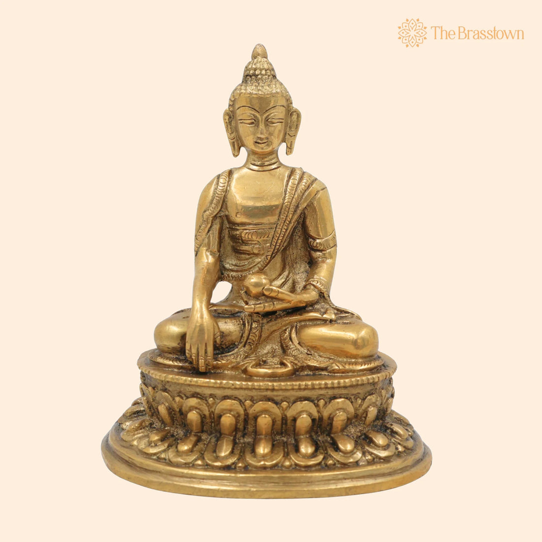 Brass Buddha Idol – Handcrafted Meditating Buddha Statue, Shakyamuni &amp; Siddhartha Gautama Murti for Home, Temple &amp; Office Décor 5 Inch 1
