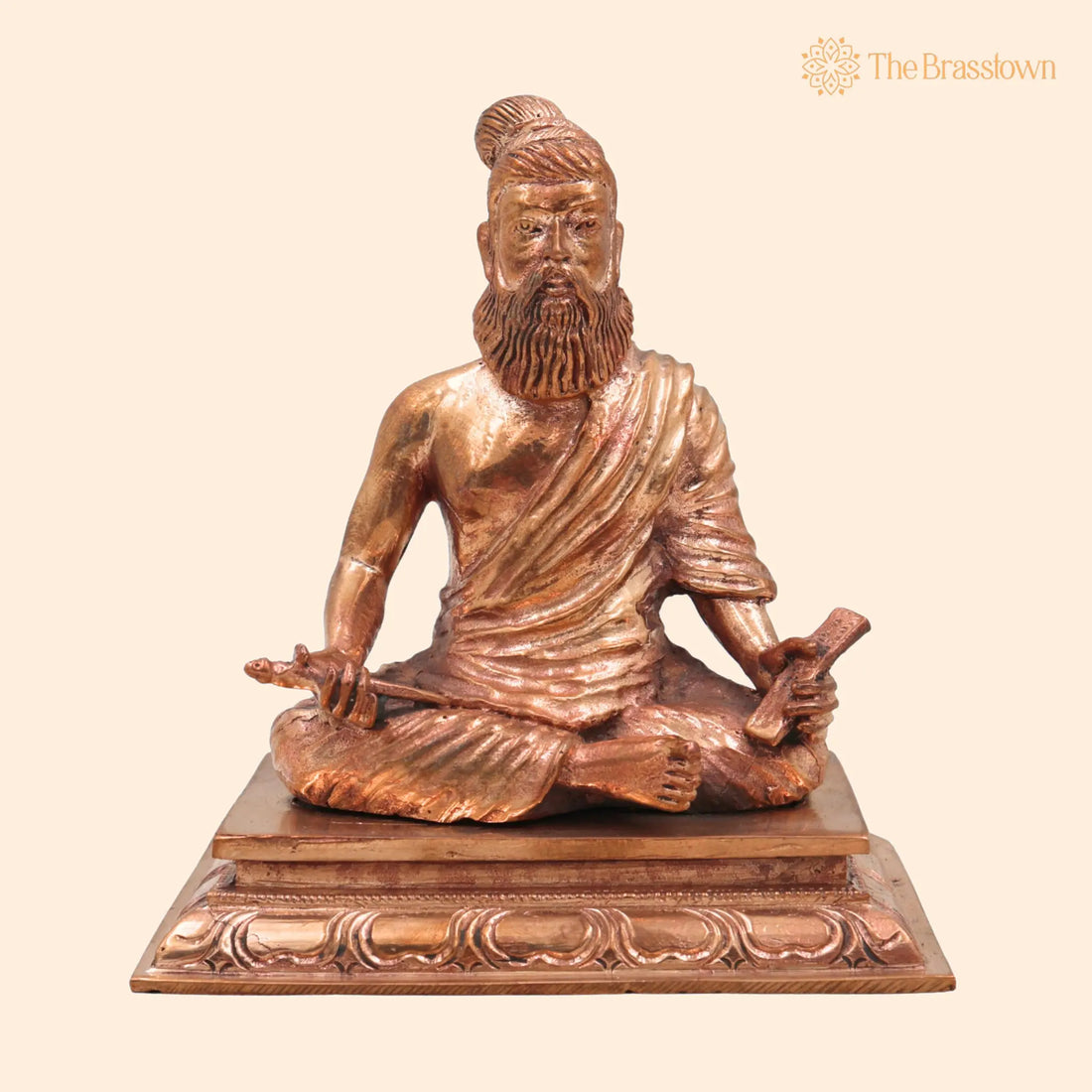 Handmade Bronze Thiruvalluvar Idol – Panchaloha Valluvar Statue, Traditional Tamil Poet Sculpture for Puja, Home Mandir &amp; Décor 5 Inch 1