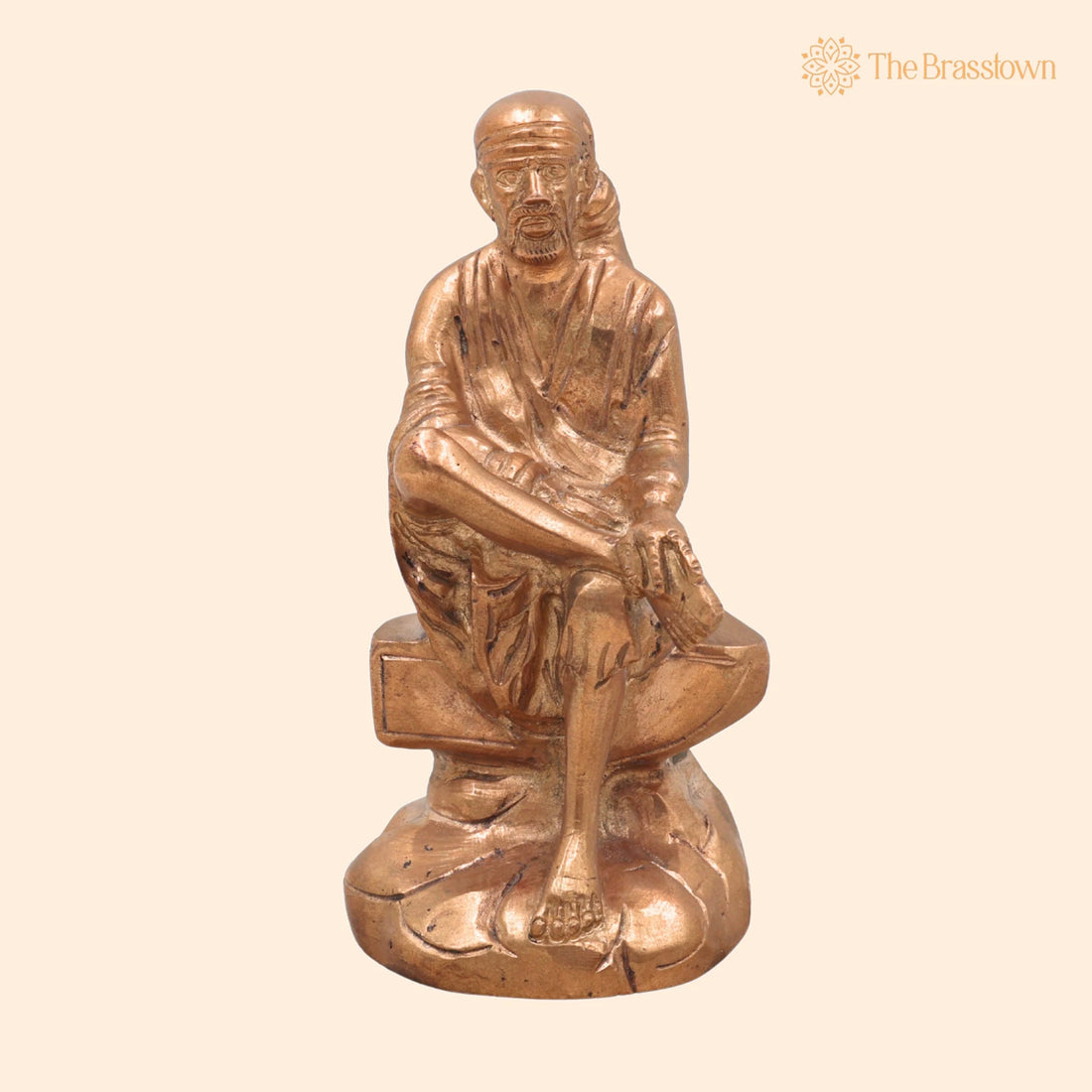 Handcrafted Bronze Sai Baba Idol – Shirdi Sai Maharaj Panchaloha Statue for Home Temple Décor, Handmade Panchadhatu Sai Nath Murti 5 Inch 1