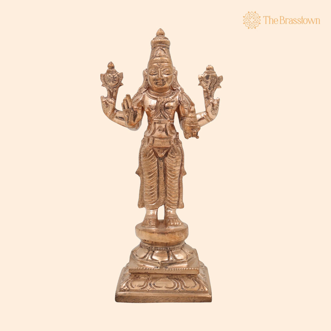 Handmade Bronze Dhanvantari Idol – Panchaloha Ayurvedic God Statue, Lord of Medicine &amp; Healing Murti for Puja, Home Mandir &amp; Décor 6.5 Inch 1
