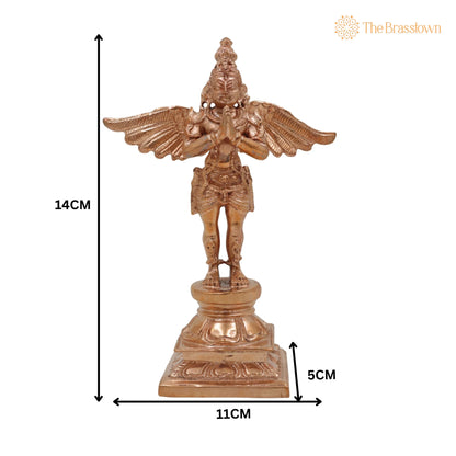 Bronze Lord Garuda Idol – Handcrafted Panchaloha Garuda Dev Murti for Pooja 5.5 Inch 5