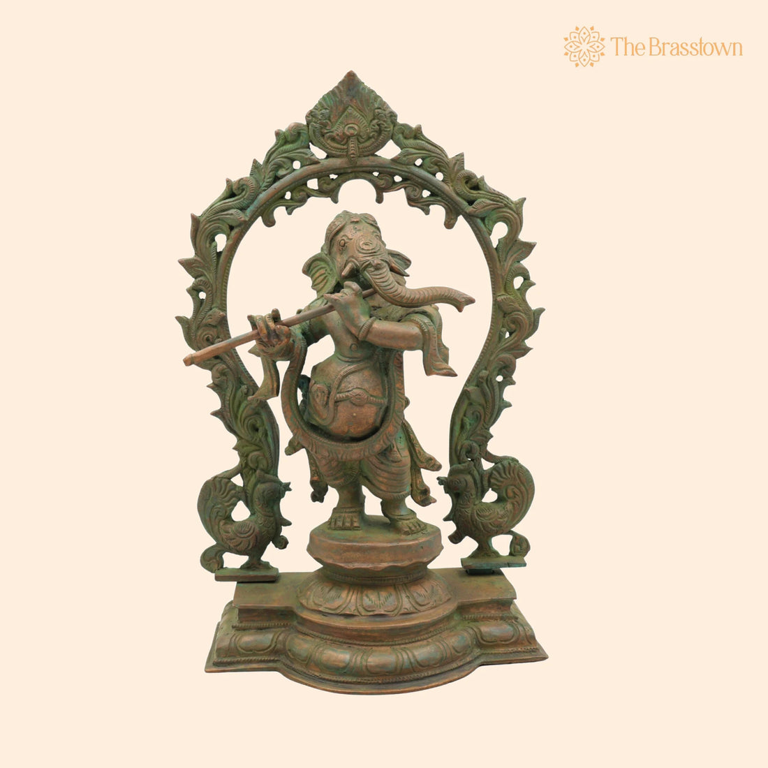 Handcrafted Panchaloha Bronze Ganesha Idol – Vinayaka Ganapati Murti, Traditional Chola Art Pillaiyar Statue for Home 12.5 Inch 1