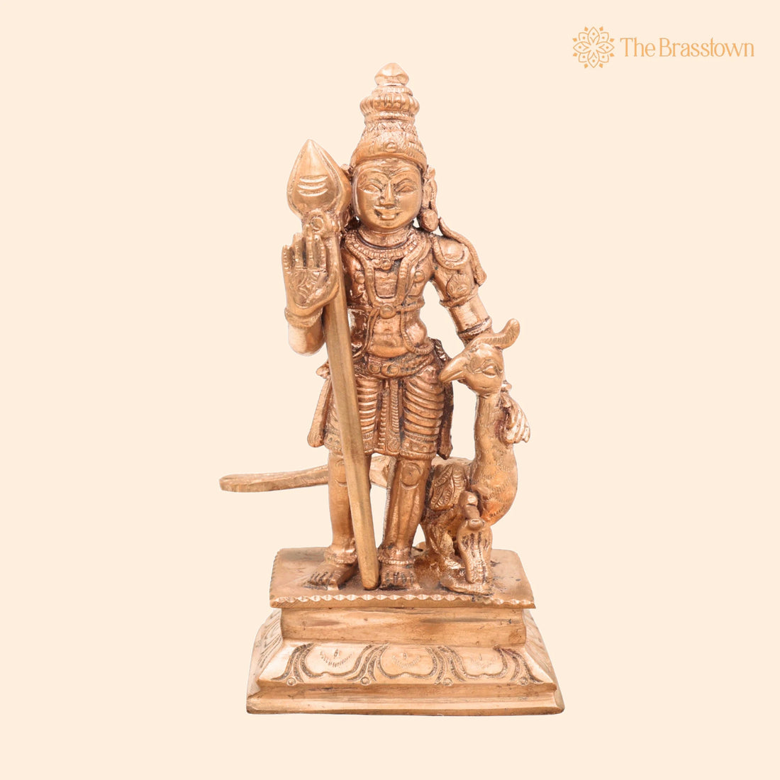 Handcrafted Bronze Murugan Idol with Peacock – Panchaloha Subramanya Kartikeya Skanda Vel Murugan Statue for Home Temple &amp; Gift 6 Inch 1