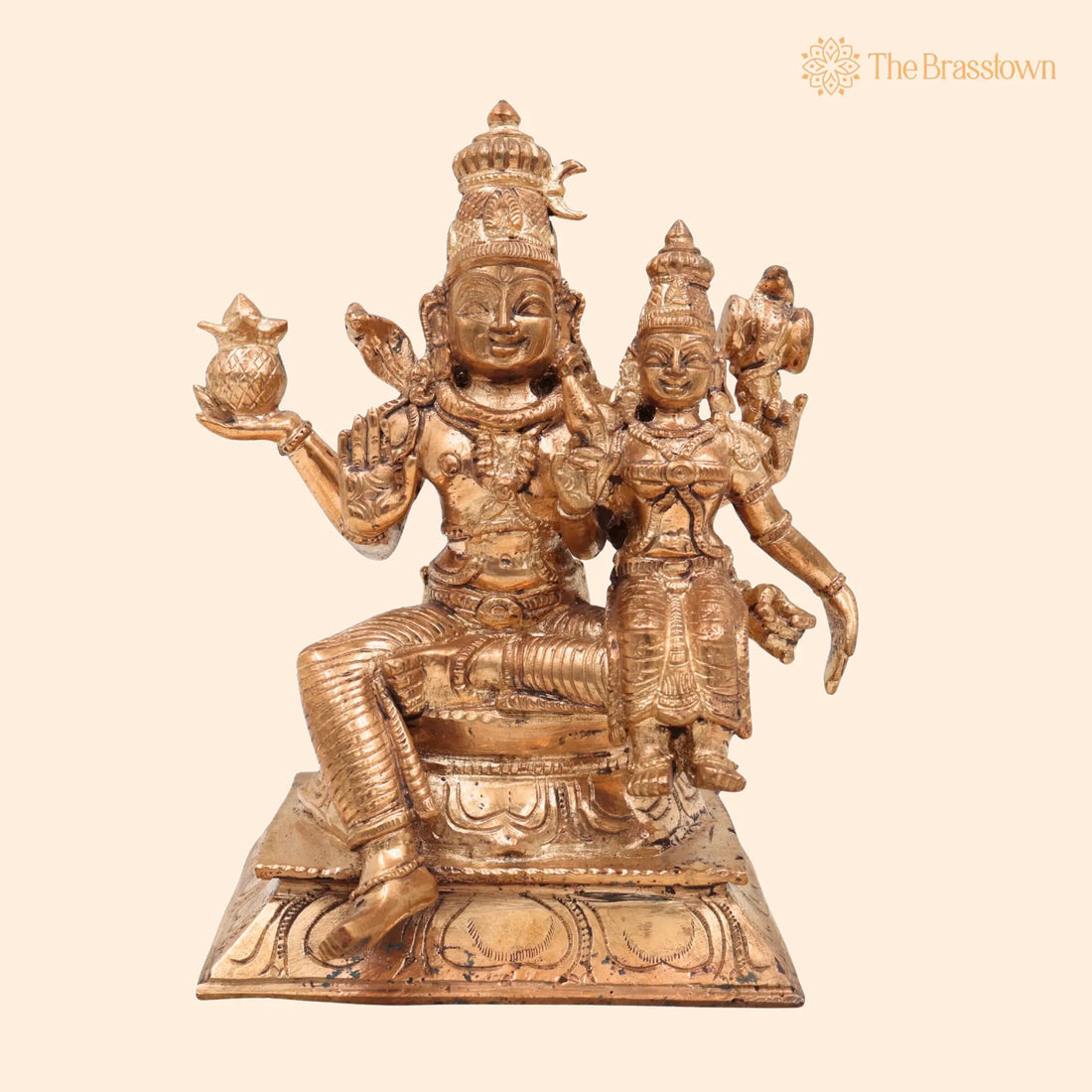 Handcrafted Panchaloha Swarna Bhairava with Shiva Parvati Idol – Bronze Swarnakarshana Bhairava Murti for Pooja &amp; Vastu 6.5 Inch 1