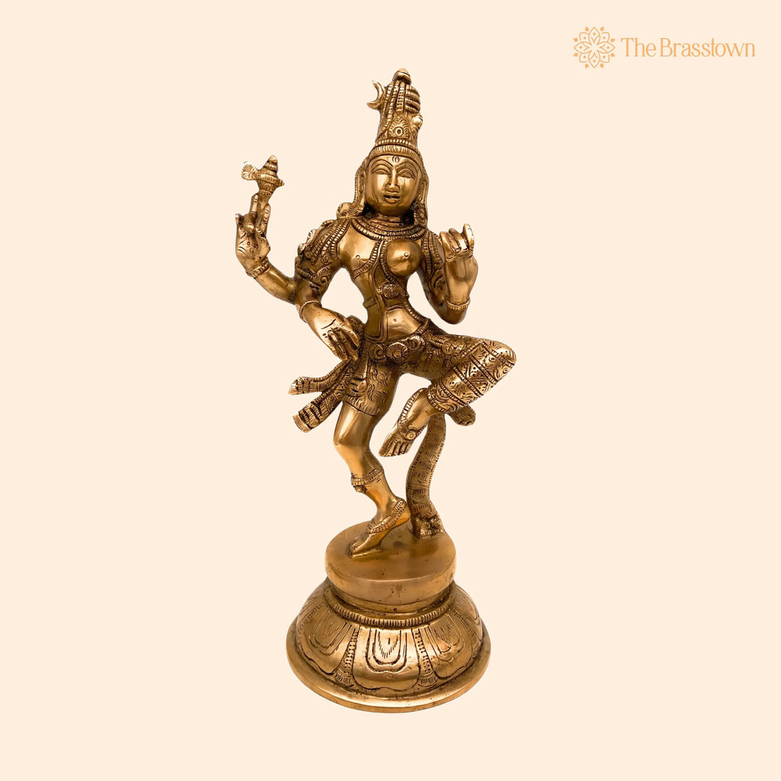 Brass Ardhanarishvara Idol – Handcrafted Divine Religious Murti, Spiritual Home Décor, Pooja Room Statue 12 Inch 1