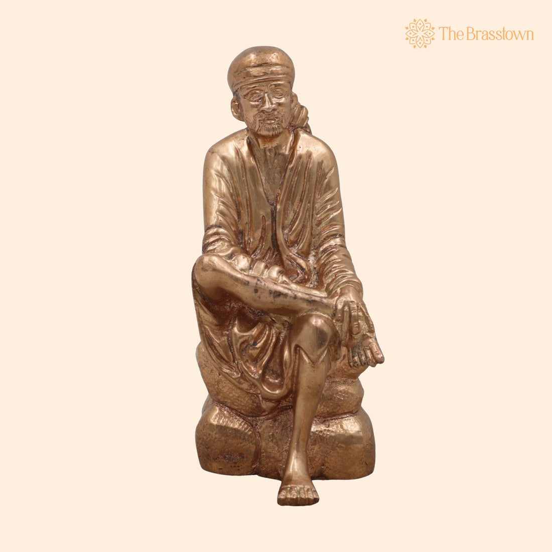 Shirdi Sai Baba Panchaloha Bronze Idol – Handmade Sadguru Sai Nath Maharaj Statue for Home Temple Puja &amp; Gift 6 Inch 1