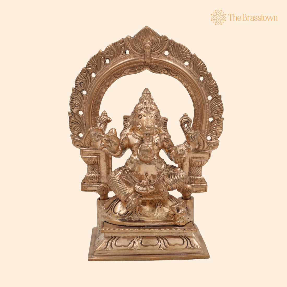 Handmade Bronze Ganesha Idol – Panchaloha Vinayaka Ganapati Murti, Chola Art Pillaiyar Statue for Home Temple &amp; Pooja Décor 6 Inch 1