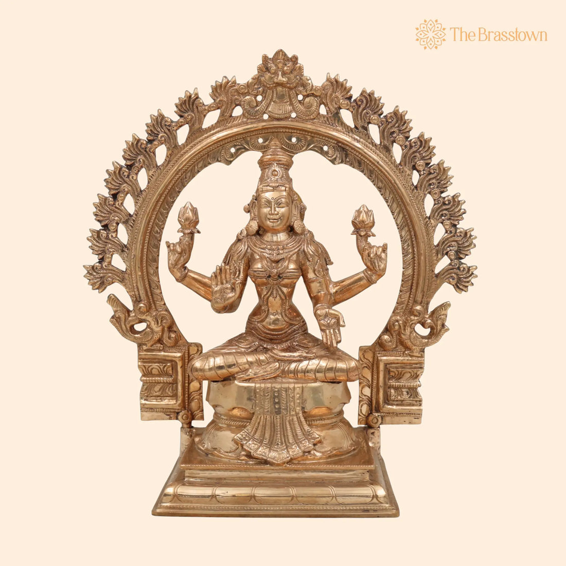 Handcrafted Bronze Mahalakshmi Idol – Panchaloha Kamala Devi Murti for Pooja, Home Temple &amp; Prosperity 14 Inch 1