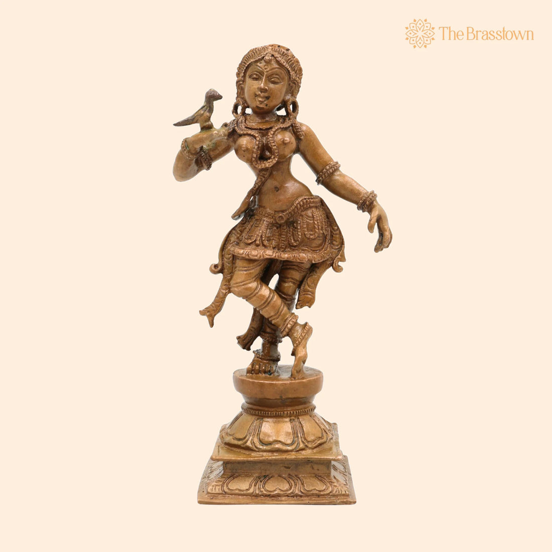 Bronze Apsara Sculpture – Handcrafted Chola Art Panchaloha Idol, Celestial Dancer, Devangana, Gandharvi, Ethereal Nymph 5.5 Inch 1