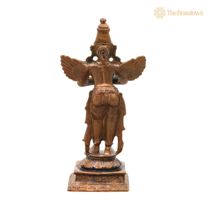 Bronze Garuda Idol – Garudan Vahana Murti, Chola Handcrafted Traditional Statue for Pooja, Home Décor &amp; Gifting 4 Inch 4
