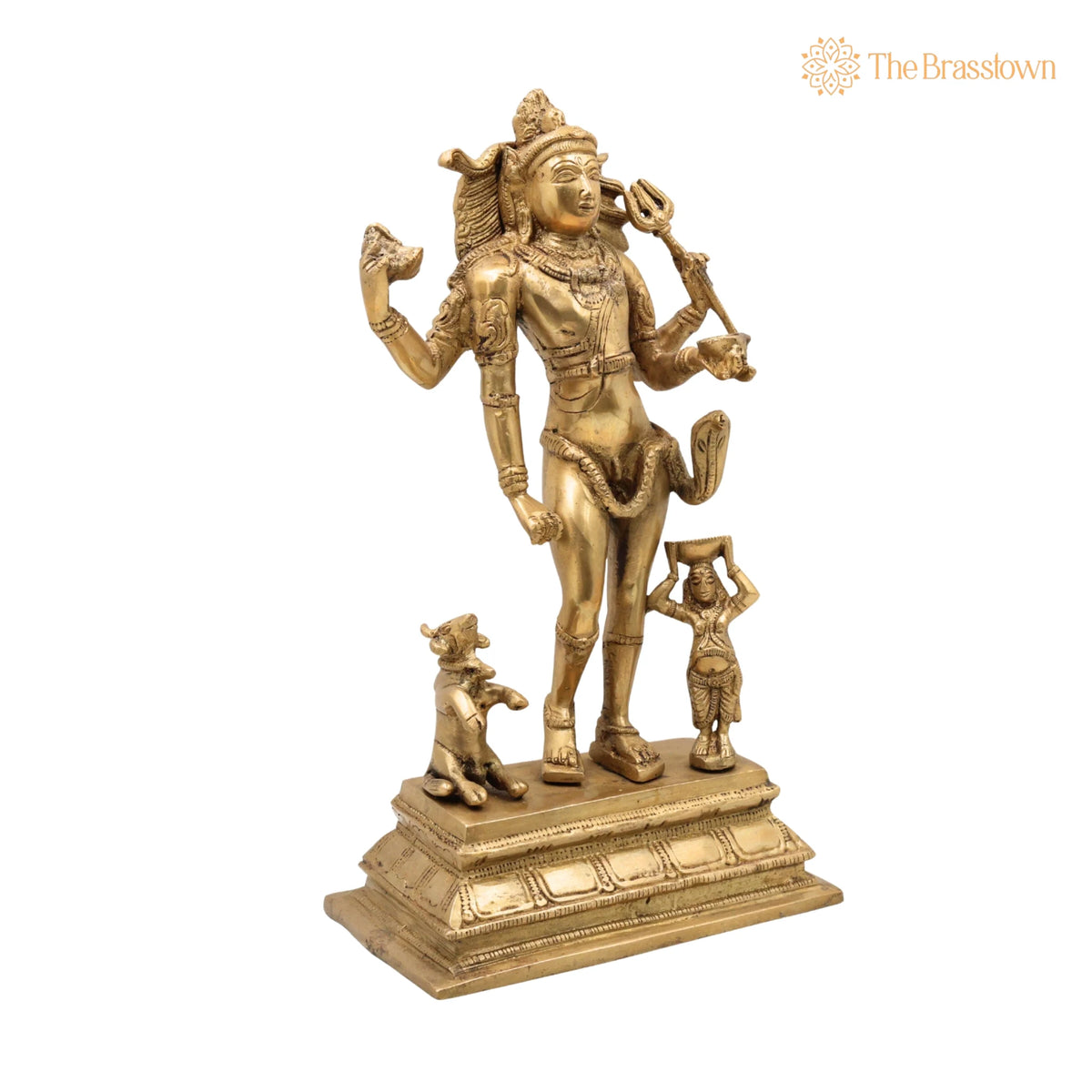 Brass Shiva Idol – Handcrafted Bhikshatana Mahadev Murti, Traditional Peetal Bholenath Statue for Puja, Home Mandir &amp; Décor 12 Inch 2