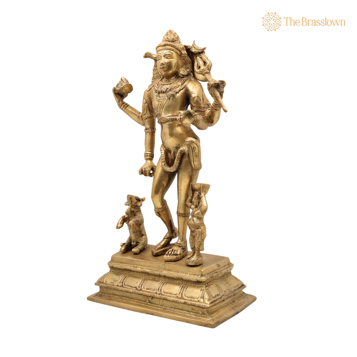 Brass Shiva Idol – Handcrafted Bhikshatana Mahadev Murti, Traditional Peetal Bholenath Statue for Puja, Home Mandir &amp; Décor 12 Inch 3