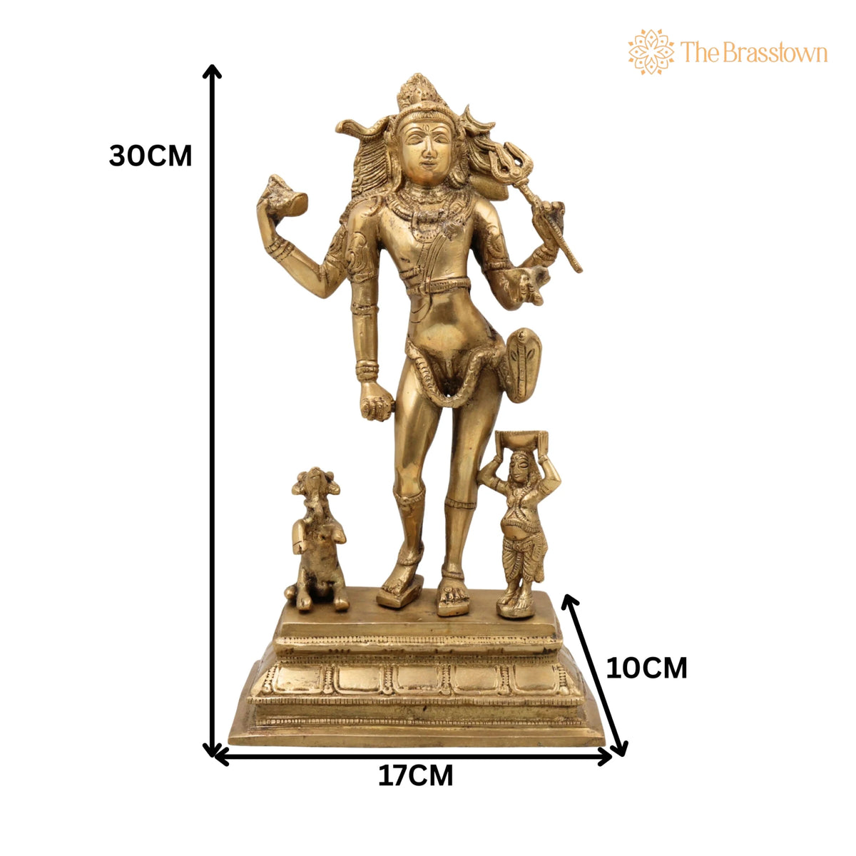 Brass Shiva Idol – Handcrafted Bhikshatana Mahadev Murti, Traditional Peetal Bholenath Statue for Puja, Home Mandir &amp; Décor 12 Inch 5