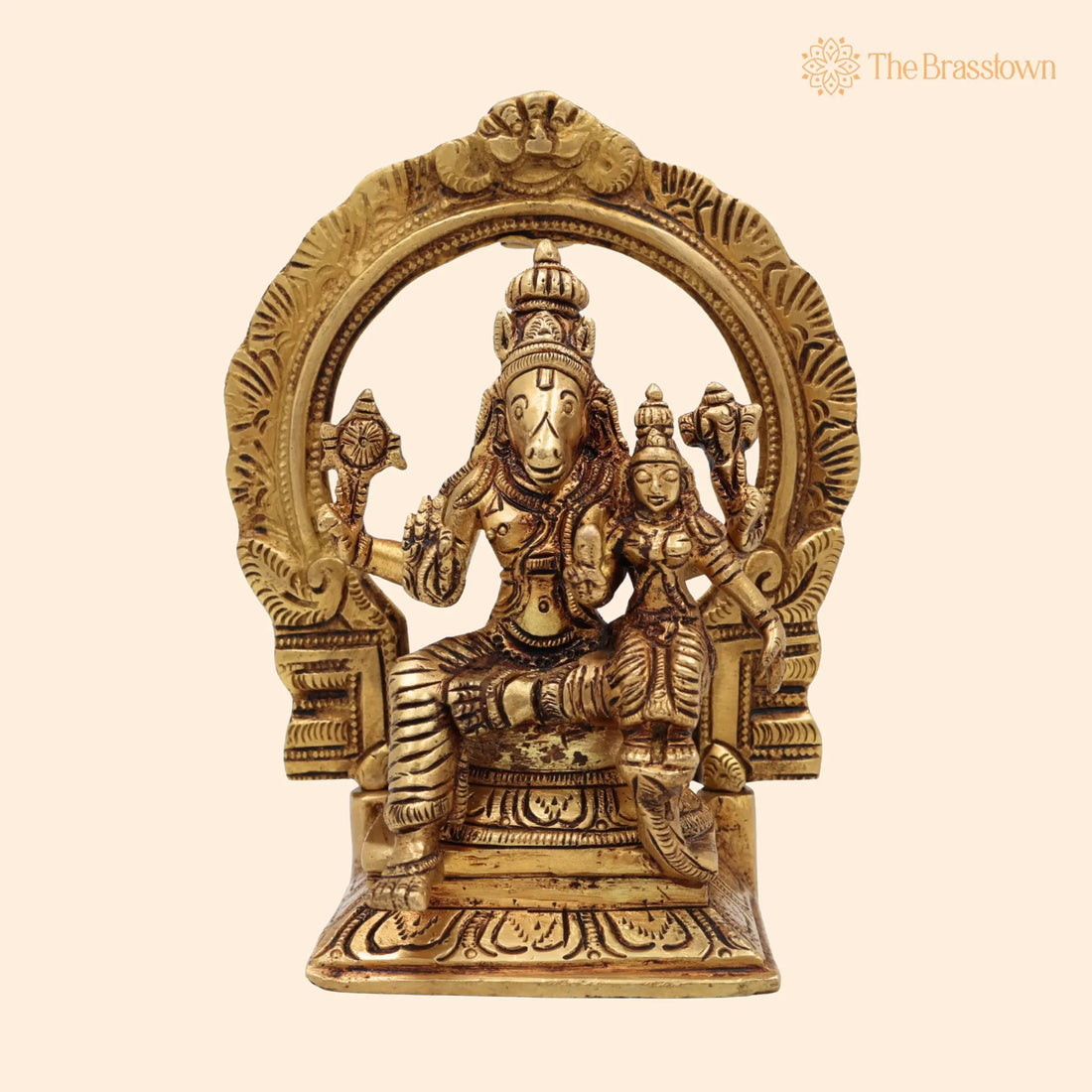 Lord Hayagriva Lakshmi Brass Idol – Handcrafted Lakshmi Hayagriva Murti Vigraham Statue for Pooja, Temple, Home Décor &amp; Vastu Gift 6 Inch 1