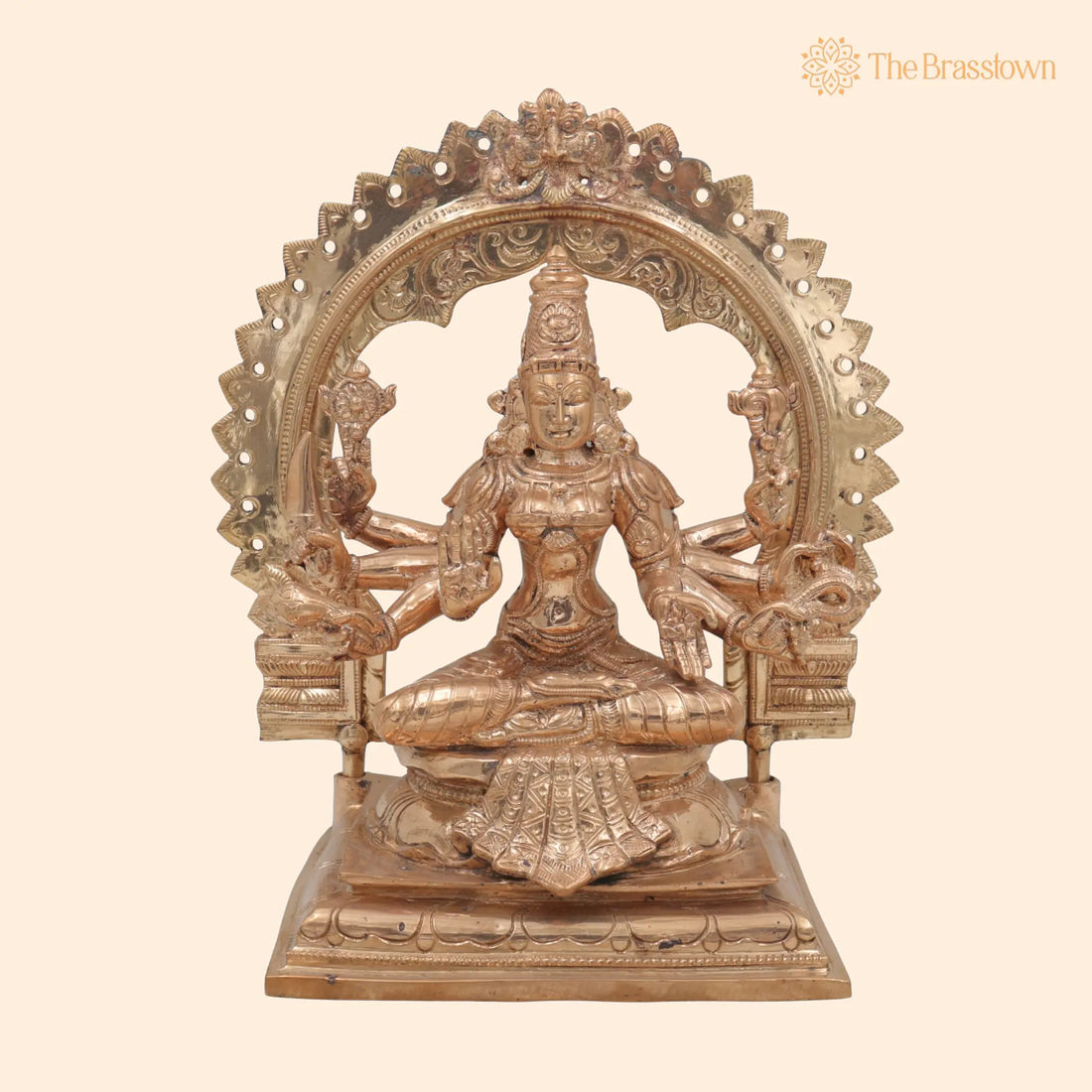 Handmade Bronze Vijaya Lakshmi Idol – South Indian Chola Art Lakshmi Devi Murti for Home Temple &amp; Puja 10 Inch 1