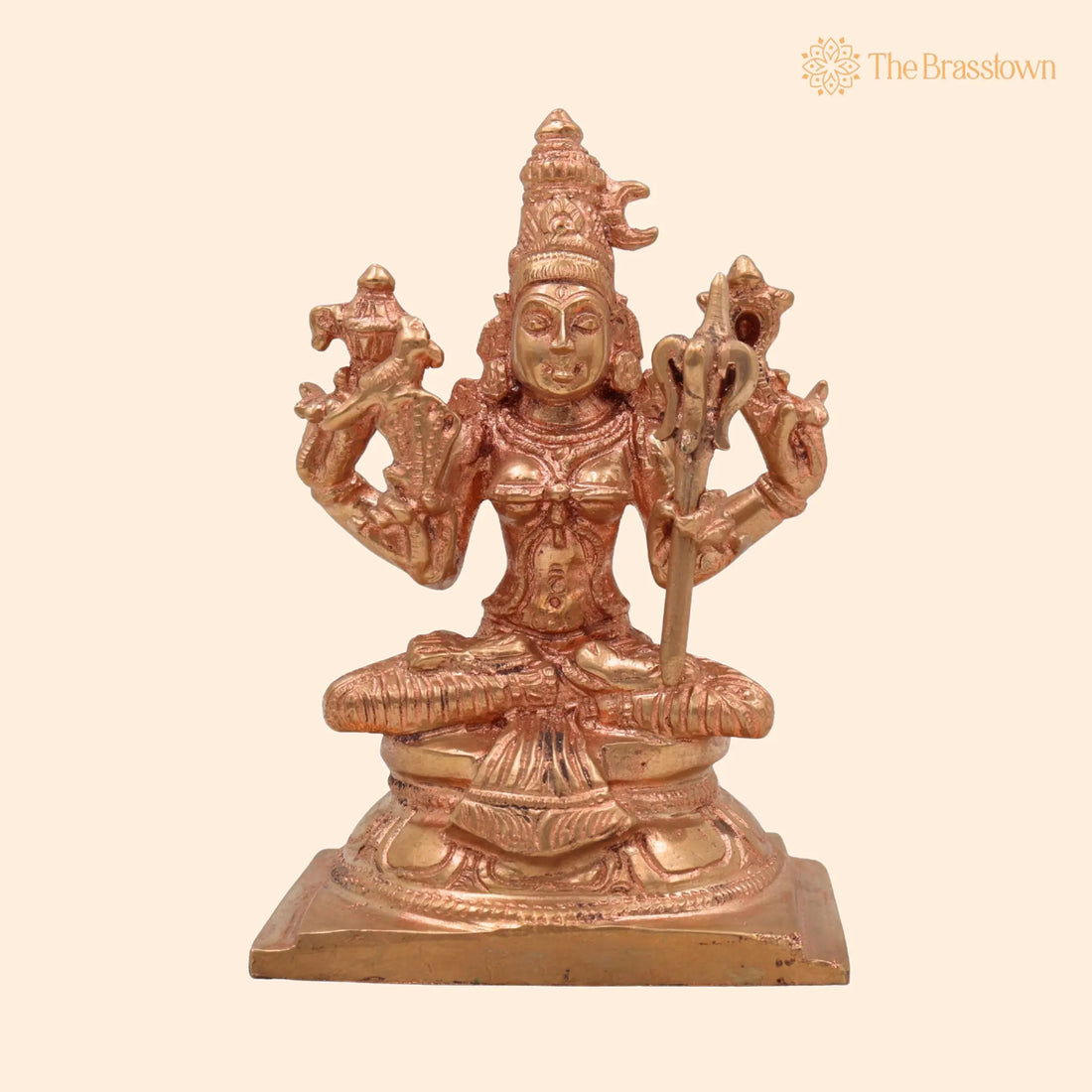 Handcrafted Bronze Kamakshi Amman Idol – Panchaloha Kanchi Kamakshi Devi Statue in Chola Style for Pooja &amp; Temple Décor 5.5 Inch 1