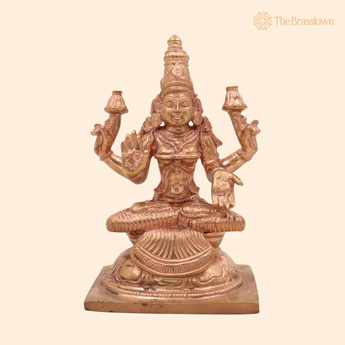 Handcrafted Panchaloha Mahalakshmi Idol – Bronze Sri Lakshmi, Maha Laxmi, Kamala Devi Murti for Pooja &amp; Home Décor 5.5 Inch 1