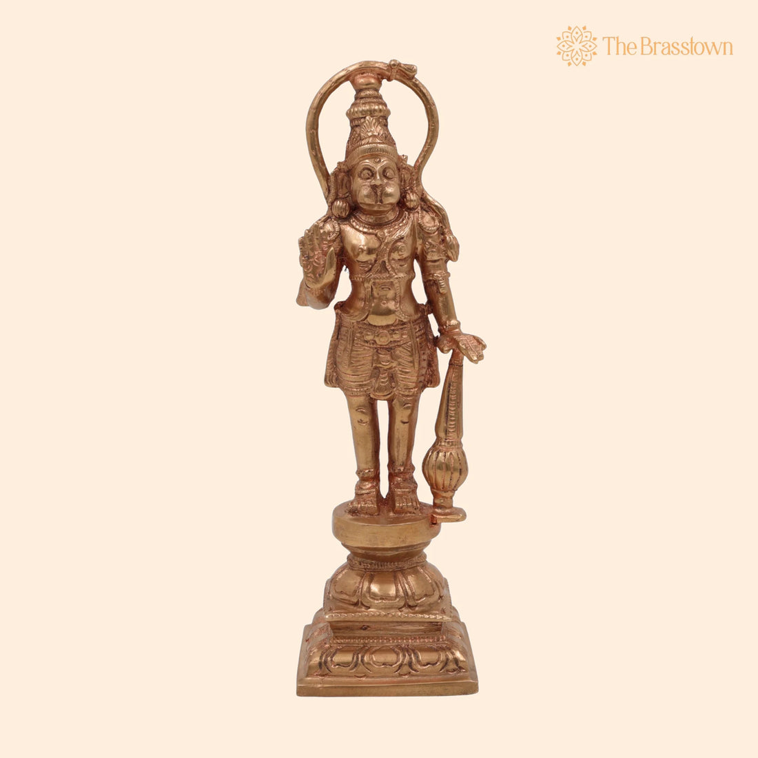 Handcrafted Bronze Panchaloha Hanuman Idol – Anjaneya, Bajrang Bali, Veer Maruti Murti for Home Temple &amp; Pooja 8.5 Inch 1