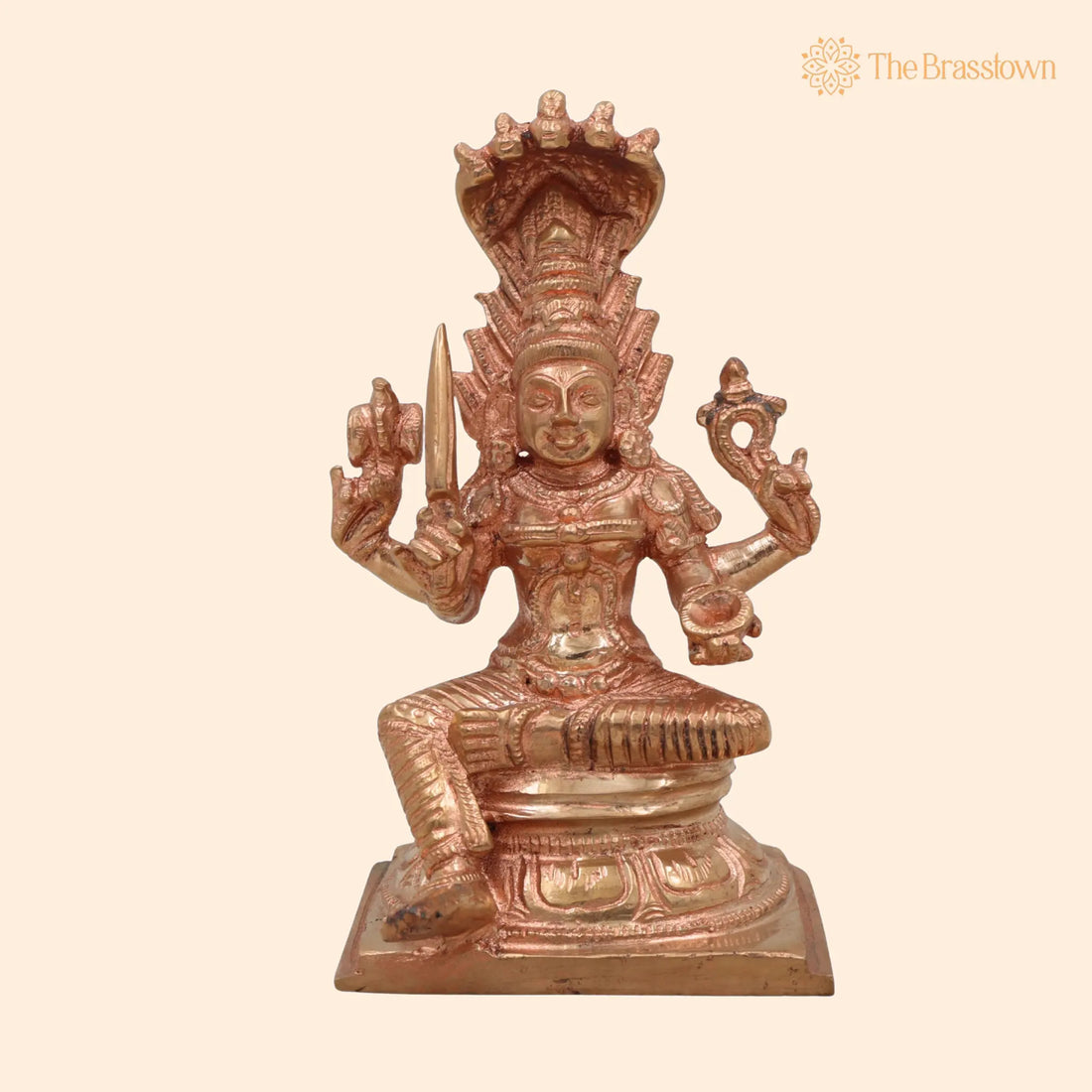 Handcrafted Bronze Mariamman Idol – Samayapuram Karumari Amman, Panchaloha Grama Devata, South Indian Chola Art Sculpture 6 Inch 1