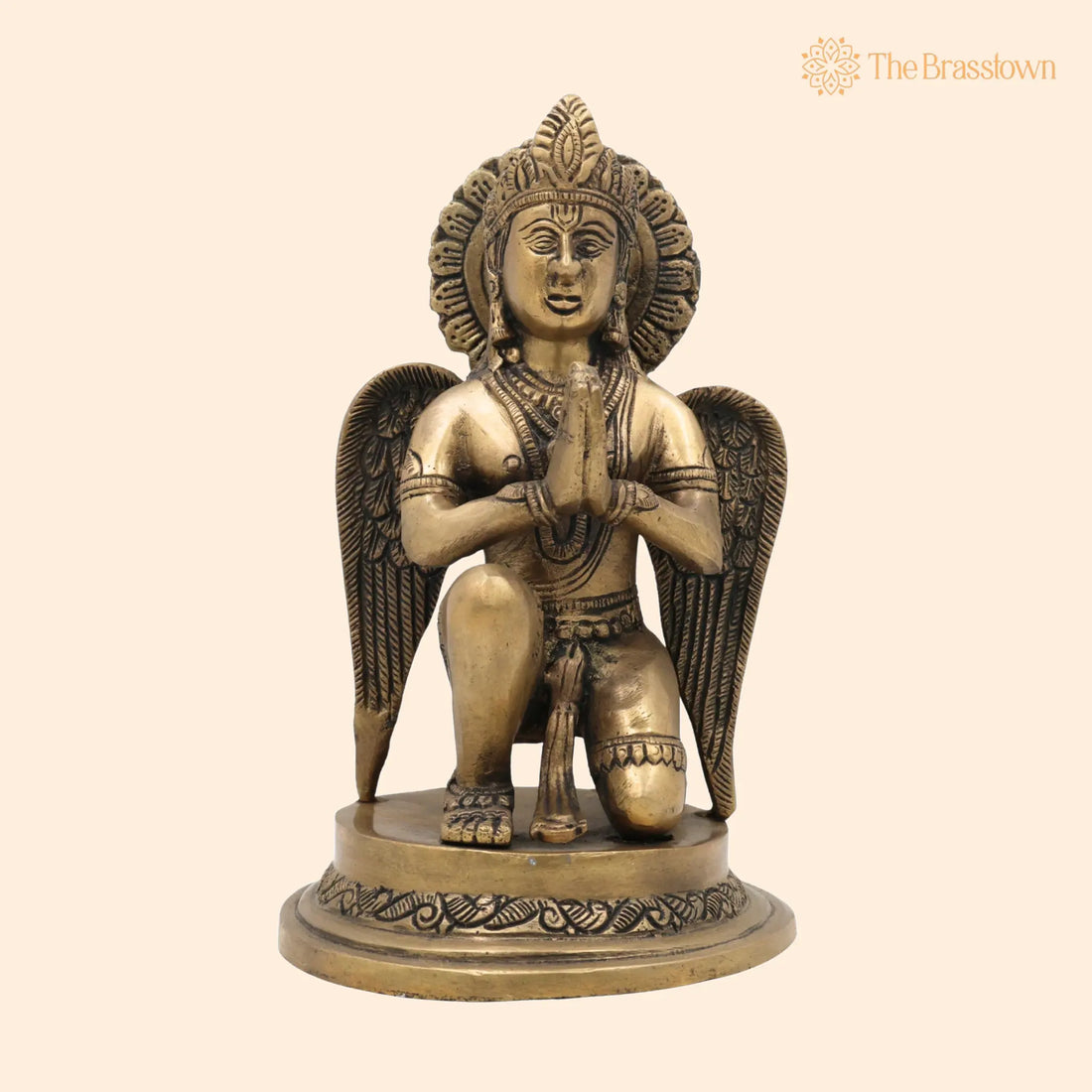 Brass Garuda Deva Idol – Handcrafted Pital Garuda Swamy Statue for Home Temple &amp; Pooja Décor 9.5 Inch 1