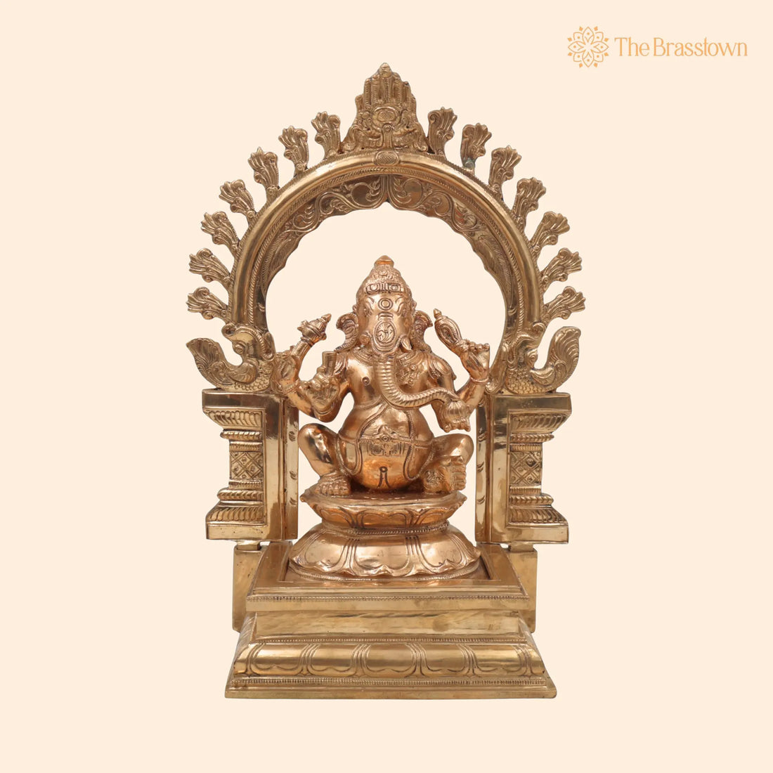 Handcrafted Panchaloha Ganesha Idol – Bronze Vinayaka Ganapati Murti, Chola Art Kanchu Ganesh Statue for Home Temple &amp; Gift 13 Inch 1
