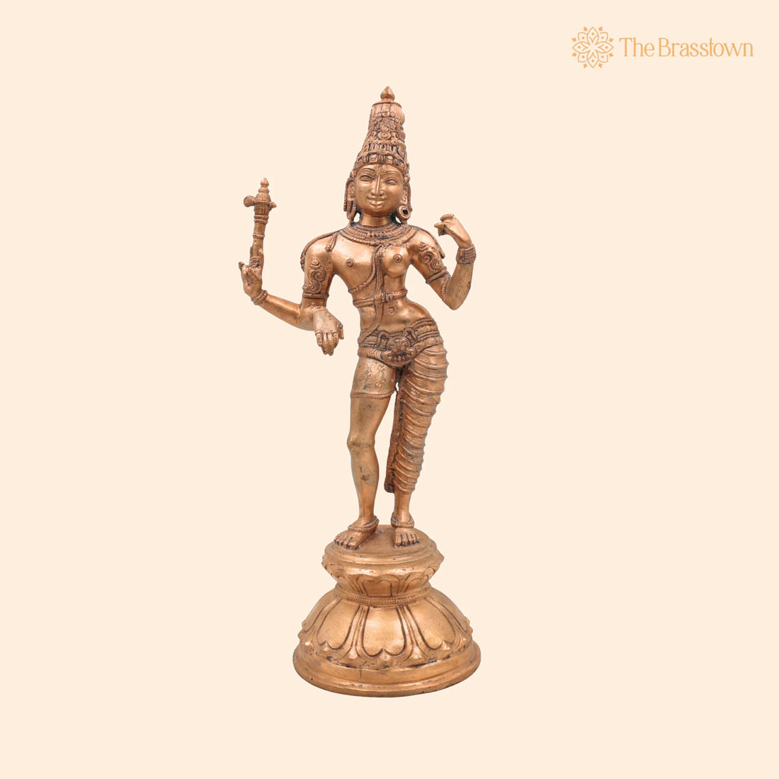 Bronze Ardhanarishvara Silai – Handcrafted Panchaloha Ardhanari Statue, Ardhanareshwar Murti for Puja, Home Mandir &amp; Décor 13 Inch 1