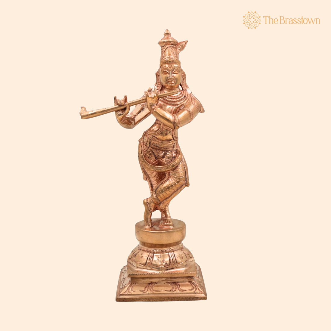 Handmade Panchaloha Bronze Krishna Idol – Lord Krishna Murti Gopal Govinda Kanha Statue for Temple, Home Décor &amp; Gift 10.5 Inch 1