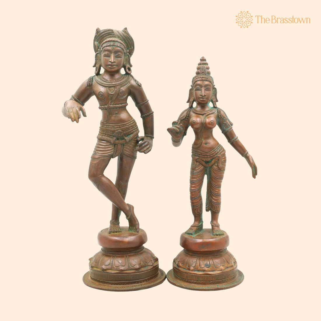 Handcrafted Bronze Panchaloha Vrishavahana Parvathi Idol – Divine Shakti Murti for Puja, Home Mandir &amp; Décor 13 Inch 1