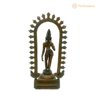 Handcrafted Bronze Goddess Parvati Idol – Panchadhatu Adi Parashakti Silai, Parvati Murti for Pooja, Home Décor 15 Inch 4