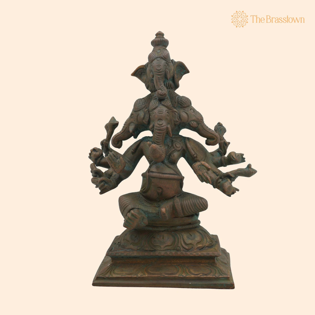 Handcrafted Panchamukha Ganapati Idol in Bronze Panchaloha – Panchamukhi Ganesha, Vinayaka, Pillaiyar for Puja, Home Mandir &amp; Décor 6 Inch 1