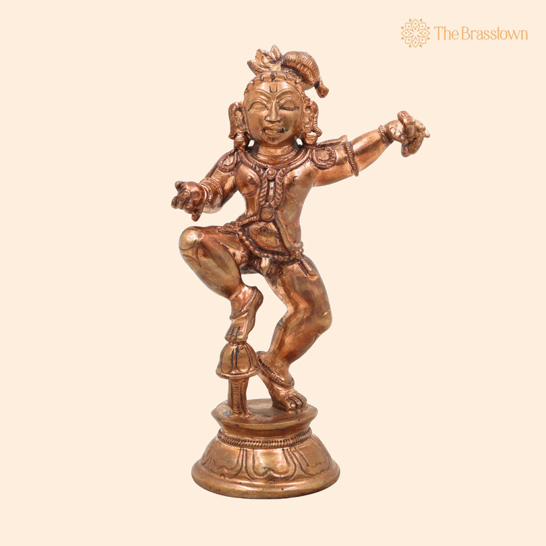 Handcrafted Bronze Bal Gopal Idol – Panchaloha Laddu Gopal, Natkhat Krishna, Makhan Chor, Nand Kishore, Banke Bihari 7 Inch 1