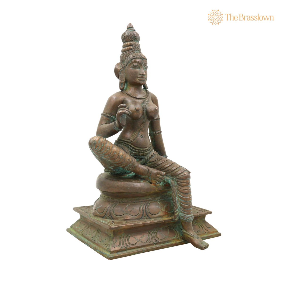 Handcrafted Bronze Parvati Idol – South Indian Chola Art Devi Murti for Puja &amp; Décor 9.5 Inch 2
