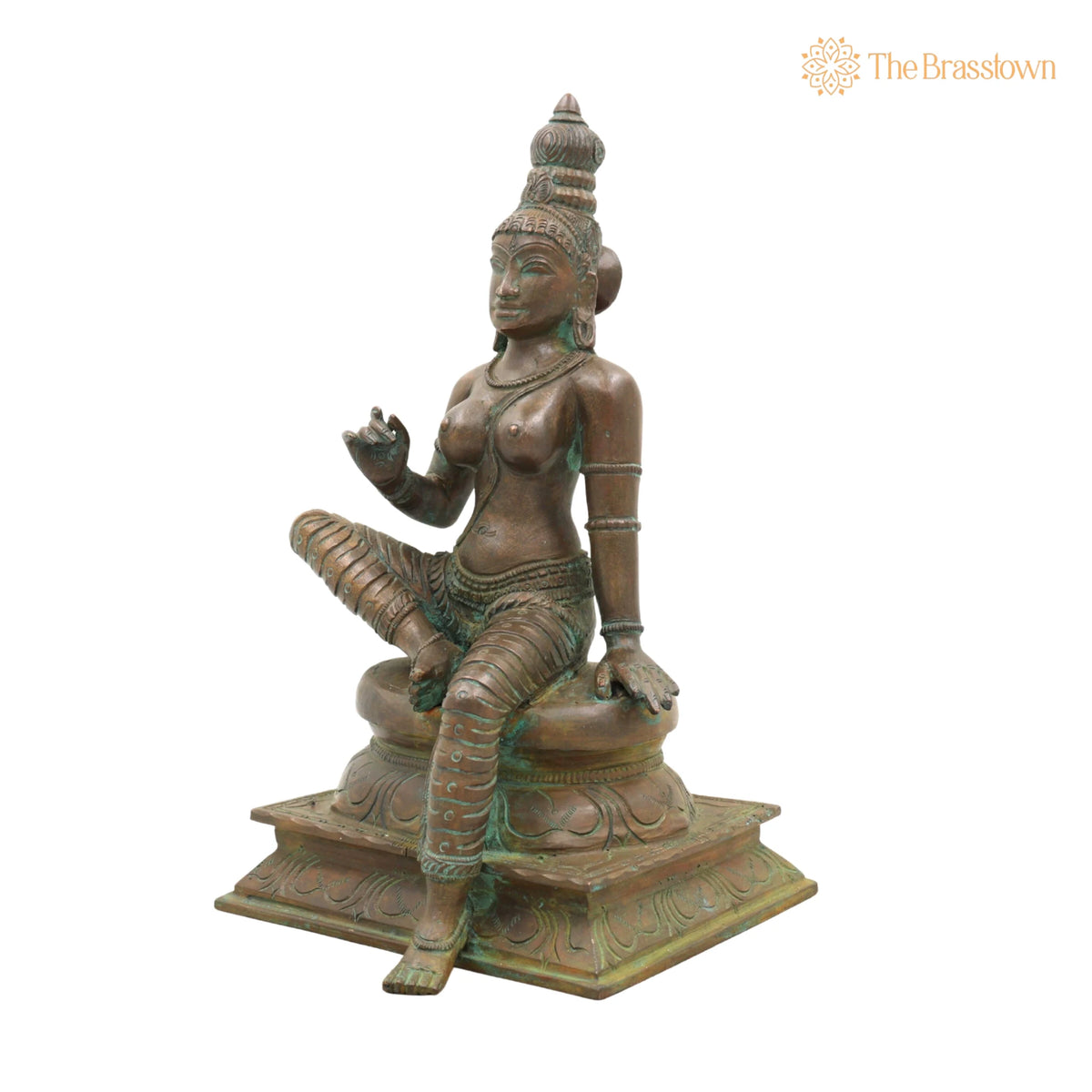 Handcrafted Bronze Parvati Idol – South Indian Chola Art Devi Murti for Puja &amp; Décor 9.5 Inch 3